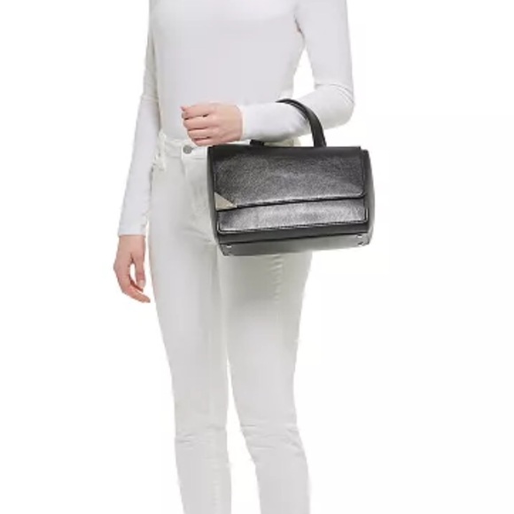 Calvin Klein Basalt Asymmetric Triple Compartment Convertible Satchel - Picture 5 of 15